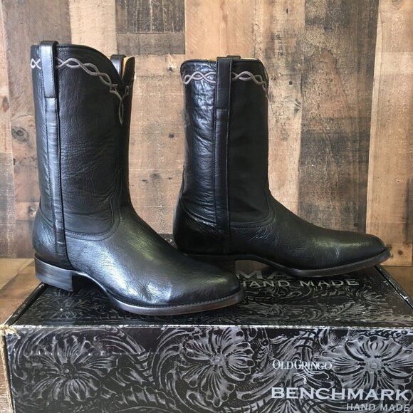 Old Gringo Amarillo 10” MK2293-1 Black Smooth Ostrich Cowboy Boots Mens 9 D - Picture 11 of 12